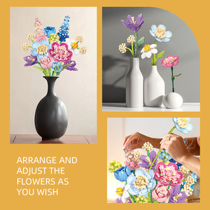 Creative פרחים ניידים פרחים, בניית דה בלוקים דה בלוקים של אמא של יום האם סט דגם צעצוע - Product Image 5