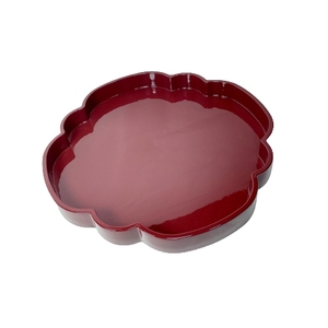 Minimalist Solid Color Lacquer Tray, Sleek Wooden Vanity Organizer Platter for Bedroom Bathroom - Product Image 2