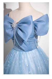 Vestido de noche azul de un solo hombro: un elegante atuendo formal para graduación y eventos formales para mujeres. - Product Image 4