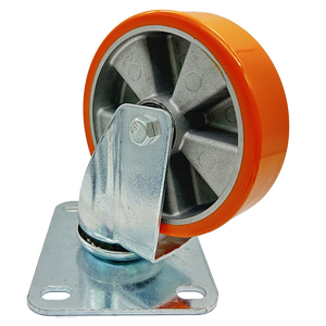 VIMA Schwerlast-Großrad 5 Zoll Schwenkrolle und Lenkrolle PU und Aluminium Einkaufswagen 300kg Mittelschwere Laufrolle - Product Image 1