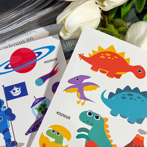 Tatuajes Temporales Infantiles de Dibujos Animados, Serie Animales del Océano y del Espacio, Resistentes al Agua, Seguros para Niños, Disponibles/Personalizables - Product Image 6