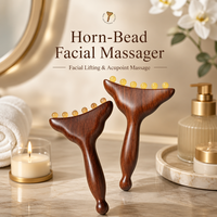 Peigne de massage en bois de santal doré naturel et corne de mouton, outil de Gua Sha pour le visage et le corps, pour la relaxation des tendons, vente en gros d'usine, OEM