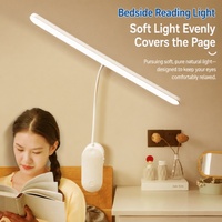 Lámpara de Lectura LED Recargable por USB con Tres Modos de Color, Flexible, con Clip para Escritorio, para Estudio o Mesita de Noche