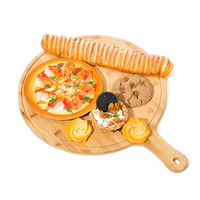 Grande planche ronde en bois personnalisable par gravure laser, plateau à pizza, plateau pour la cuisson, assiettes en bois pour pizza.