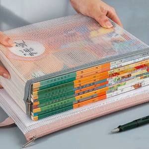 33*24 см сумка на молнии ПВХ прозрачный держатель для файлов с ручкой водонепроницаемый большой емкости сумка для хранения документов офисные аксессуары - Product Image 2