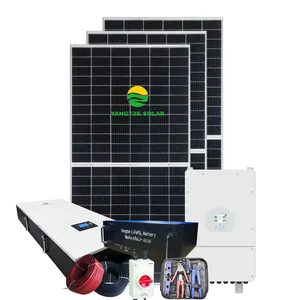 CE TUV ضمان 25 عامًا بطاقة شمسية هجينة 10 كيلو وات مع نظام طاقة ببطارية ليثيوم