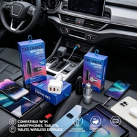 Allume-cigare double port USB QC3.0 PD 30W, chargeur USB 12/24V pour voiture, chargeur rapide USB PD Type C pour iPhone et Android