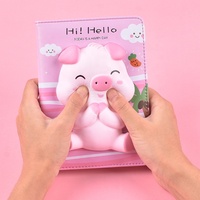 Personalizado Kawaii dibujos animados B6 Mini Squishy diario A5 Notebook Box Set PU cuero colorido impreso páginas estudiantes estrés alivio regalo