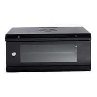 Baies de serveur verticales standard 4U pour entreprises, avec 4 poteaux, profondeur réglable, mini-rack de serveur avec ventilateur et roues