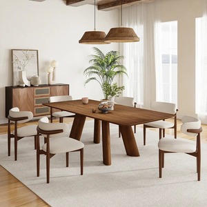 <strong>2025</strong> Contemporary <strong>Modern</strong> Rectangular Solid Oak Wooden <strong>Dining</strong> <strong>Table</strong> and Chair Furniture <strong>Dining</strong> <strong>Table</strong> <strong>Set</strong> for 6 8 Seats - Product Image 1