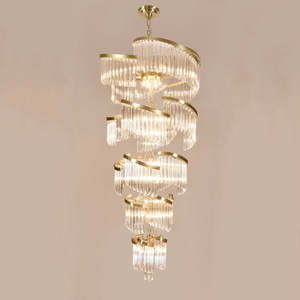Estilo moderno, decoración interior, Vestíbulo de Hotel, Villa, salón de banquetes, escalera, candelabro de cristal personalizado - Product Image 5