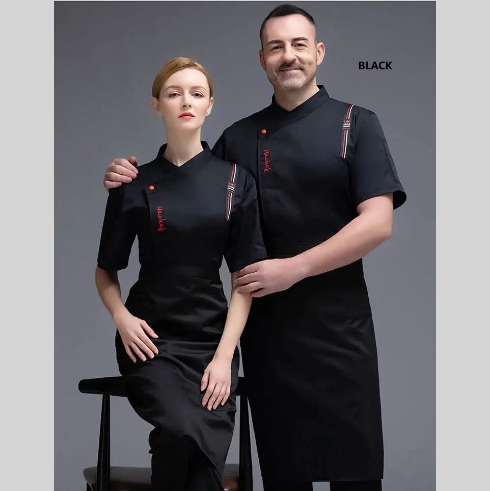 Customized Breathable Short Sleeve Chef Jacket for Men and Women Restaurant Uniforms For Kitchen Cooking Baking
