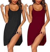 Chemise de nuit ample sans manches à fines bretelles pour femme