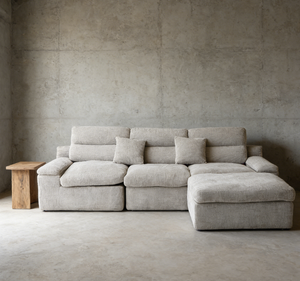 Divano Sezionale a L Grigio Chiaro Compresso, Imballato Sottovuoto, 3 Posti con Chaise Longue e Cuscini, Salvaspazio per Soggiorno - Product Image 1