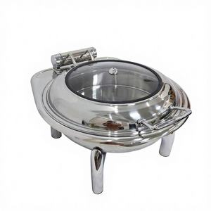 Chauffe-plats électrique en acier inoxydable, chauffe-plats carré, conservation de la chaleur, couvercle rabattable, couvercle à roulettes, <span class=keywords><strong>buffet</strong></span> commercial - Product Image 4