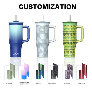 Gobelet isotherme à double paroi en acier inoxydable de 40 oz avec couvercle en silicone et paille en PP réutilisable pour le camping - Product Image 6