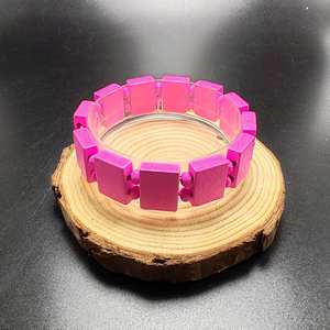 Pulsera de panel en blanco de madera para icono Santo religioso Pulsera de pieza cuadrada de madera <span class=keywords><strong>Rosario</strong></span> Pulsera elástica - Product Image 3