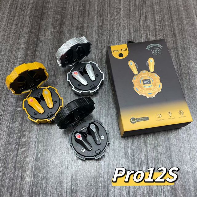 PRO12S Headphones - Gaming Headphones for Esports. Wireless In-Ear Type. Cool Mech Style. Universal Noise Reduction.