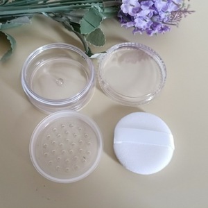 Loose Powder <b>Box</b> 5G Black Lid With Flocked Puff Inner Sieve Plastic <b>Makeup</b> Organizer For Pressed Powder Simple Style - Product Image 3