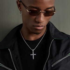 Collar de Acero Inoxidable con Diamantes Estilo Hip Hop Europeo Americano, Colgante de Moda para Hombre - Product Image 4