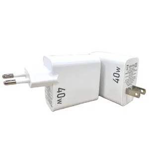 40w双c型快速充电器ETL ce认证PD 2.0 3.0出厂价格高品质固定插头40w手机充电器