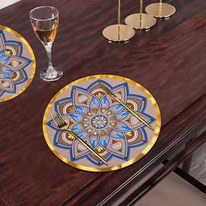 أحدث مفارش طعام بوهيمية فاخرة من البولي فينيل كلوريد بلون ذهبي - Product Image 1