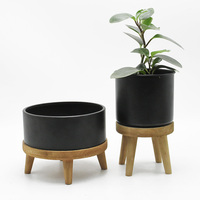 Pots de plantes en métal en bois de ferme personnalisés, décoration de la maison, support de fleurs rondes pour intérieur et extérieur, support de fleurs décoratives