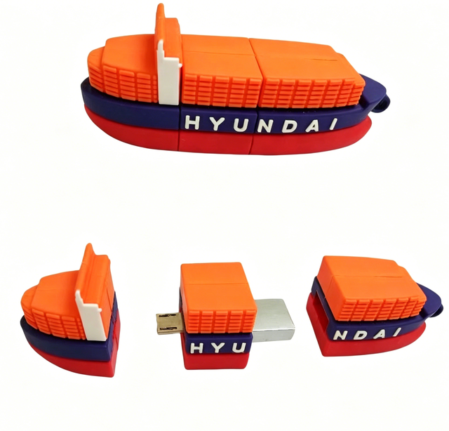 Custom Pvc Cargo Ship USB Flash Drive with Type C  Perfect Promotional Gift for Logistics & Shipping Industry