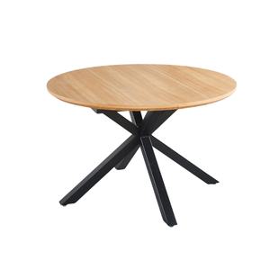 Tavolo da Pranzo Ovale Allungabile in Legno Moderno con Gambe Incrociate in Metallo per Sala da Pranzo, Casa, Hotel, Appartamento - Product Image 3