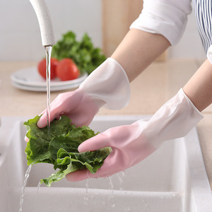 Gants en caoutchouc latex épais, imperméables et réutilisables pour la vaisselle de cuisine - Product Image 3