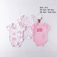 Vêtements en gros, Combinaison d'été à manches courtes pour bébé, Ensemble trois pièces sweat-shirt Triangle Khai