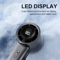 Ventilateur portable USB électrique de haute qualité avec poignée, rechargeable 4500 mAh, pliable, mini, avec écran LED et batterie externe en plastique