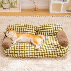 Großhandel Retro Kariertes Haustier-Sofa <span class=keywords><strong>Vintage</strong></span>-Design mit Waschbarem Abnehmbarem Bezug Rutschfestes Luxusbett für Hunde und Katzen - Product Image 1