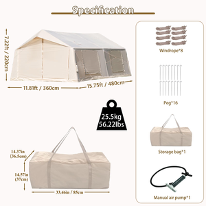 Carpa inflable impermeable con estructura estable, resistente, de tela Oxford gruesa para uso a largo plazo. - Product Image 3