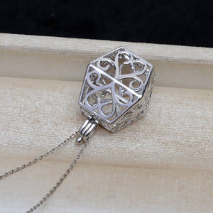 Pendentif pour sac à main en argent S925, style européen et américain, plateau vide DIY pour perles non perforées 9-10 mm 4816 - Product Image 2