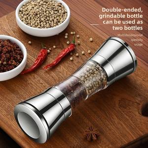 Venta al por mayor: Nuevo dispensador manual multifuncional 2 en 1 de acero inoxidable 304 de doble cabezal para pimienta negra de grado alimenticio - Product Image 1