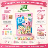 Bonbons guimauves croustillants couleur macaron, coque croquante, centre moelleux, emballage personnalisé OEM, collation pour enfants, garniture pour desserts et café, en vrac