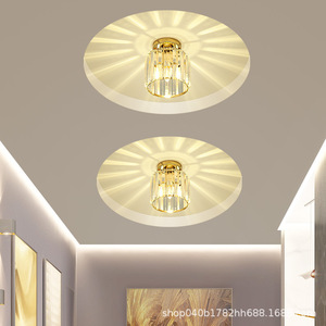 Crystal Pendant <b>Light</b> <b>Led</b> <b>Ceiling</b> Lamp <b>Modern</b> Minimalist Bedroom Corridor Balcony Lighting Single Head Touch Control - Product Image 2