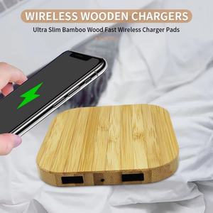Chargeur sans fil pour téléphone portable en bois écologique en bambou portable à charge rapide 10W - Product Image 3