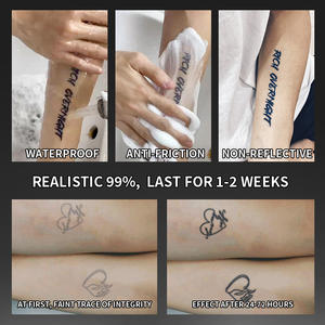 Tatuaggio temporaneo Semi permanente tatuaggio impermeabile a prova di sudore per 2 settimane realistico a base di erbe tatuaggio Anti-attrito per il corpo del braccio - Product Image 5