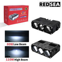 REDSEA RG300 110W OEM LED Car Grill Lights Projector Lens 6000K Aluminum IP68 Dual Fan with H-Bracket for SUV Luces De Parrilla