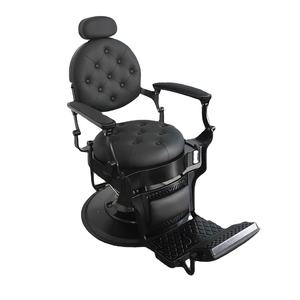 Hydraulique rétro Salon coiffure barbier chaise inclinable toilettage <span class=keywords><strong>Massage</strong></span> pour coupe de cheveux salle à manger cuisine Application tissu - Product Image 2