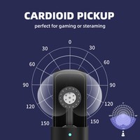 Aomago WM630 mikrofon Karaoke, mikrofon semua dalam satu dengan dudukan untuk Studio bernyanyi, Gaming, dan Streaming langsung