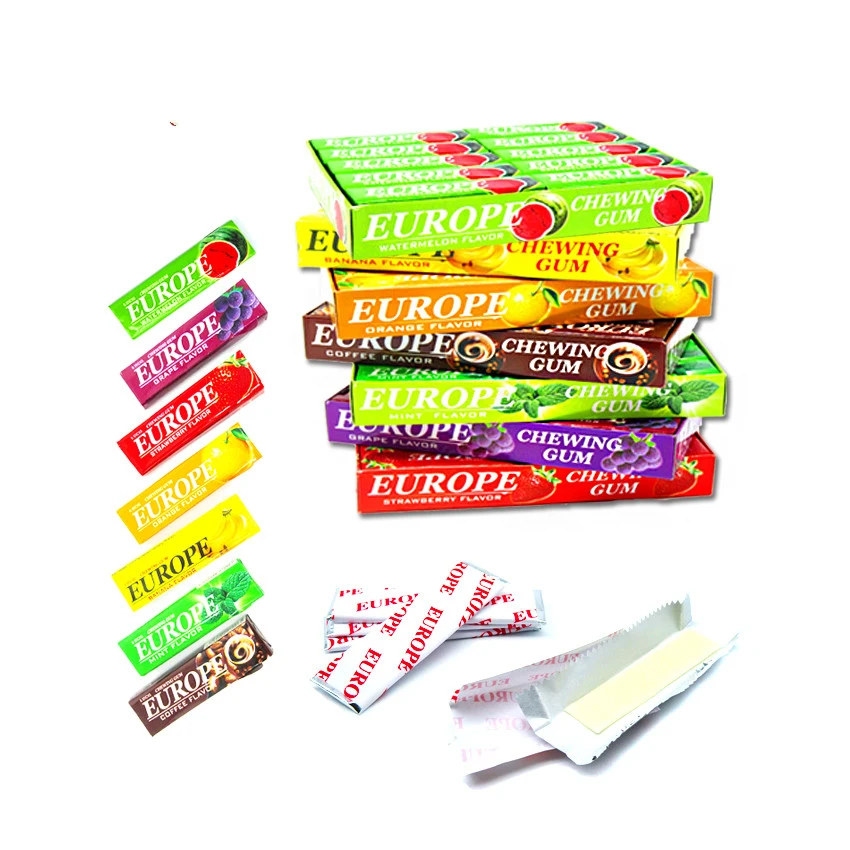 factory wholesale 5 piece cheap sweet fruity europe chewing gum