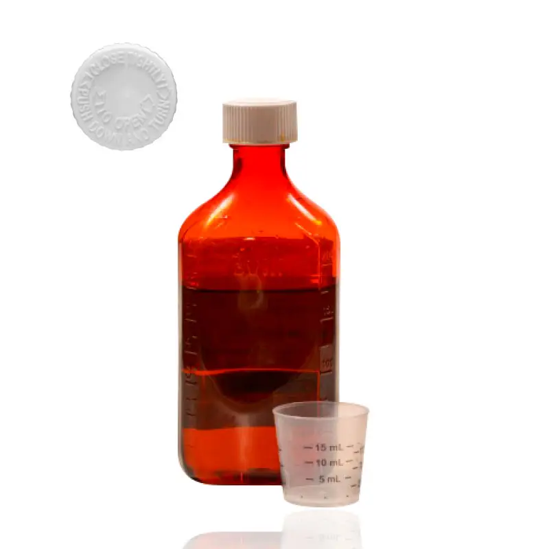 Botella de plástico líquida Ovalada para la tos, sirope personalizado