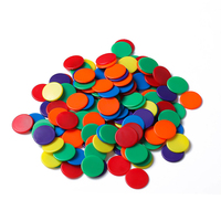 Jetons de poker et jetons de récompense en plastique multicolores ronds de 25 mm personnalisés pour l'éducation de la petite enfance et les jeux de casino