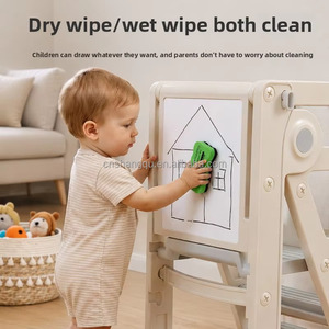 <span class=keywords><strong>Tour</strong></span> d'apprentissage Montessori 5 en 1 avec tableau blanc, escabeau pliable pour tout-petits, <span class=keywords><strong>tour</strong></span> d'activités sécurisée pour enfants pour une utilisation à <span class=keywords><strong>la</strong></span> maison - Product Image 4