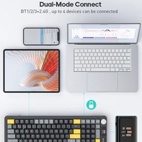   Clavier sans fil 2,4 G à 99 touches avec bouton de commande, chargement USB-C, clavier portable et fin pour ordinateur portable de bureau
