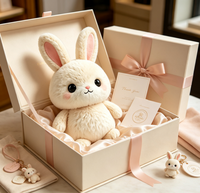 Peluches personnalisées en tissu de coton PP, jouets en peluche doux, lapin crème mignon, animaux en peluche doux pour enfants, cadeau d'anniversaire pour soulager le stress