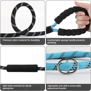 Correa de Nailon Resistente a Roturas para Perros con Cinta Reflectante, Correa para Caminar al Aire Libre, Mango de Espuma Suave y Collar de Control Rápido - Product Image 5